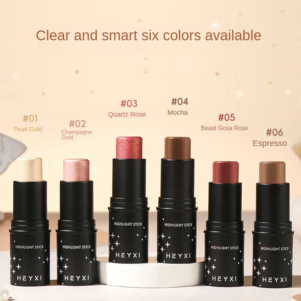 High gloss grooming stick, waterproof and sweat resistant, available in multiple colors, natural three-dimensional makeup look