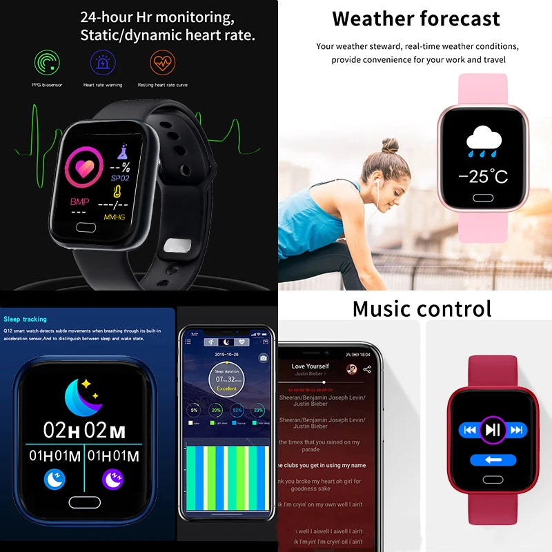 Women's Digital Men Sport Fitness Tracker Smart Bracelet Women Electronic Smart Watch Clock Y68 D20 Smart Watch For Android IOS