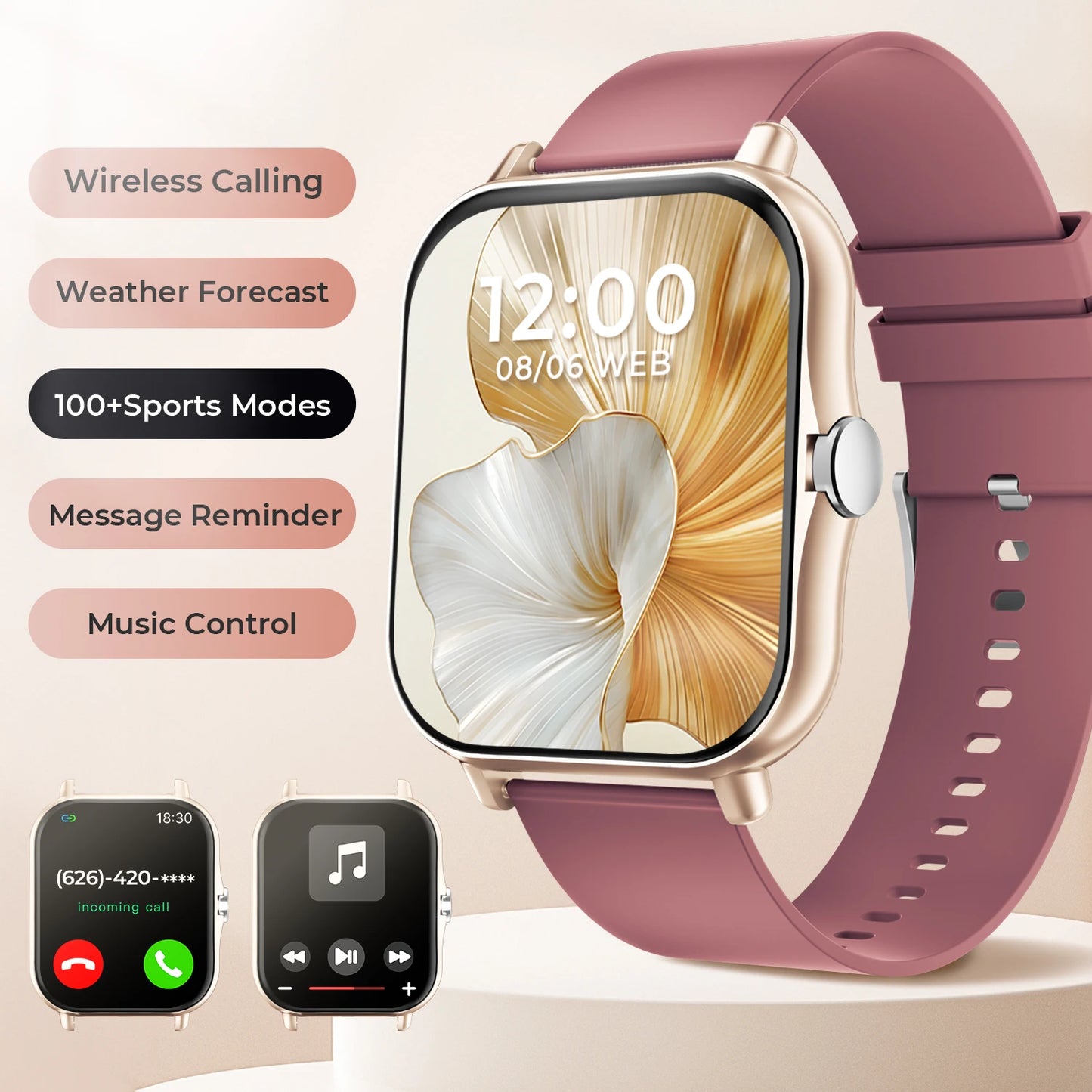 2026 New Smart Watch 1.83 HD Screen Multi-color Watch Strap Bluetooth Call Outdoor Sport Watch For Android/IOS Men Women
