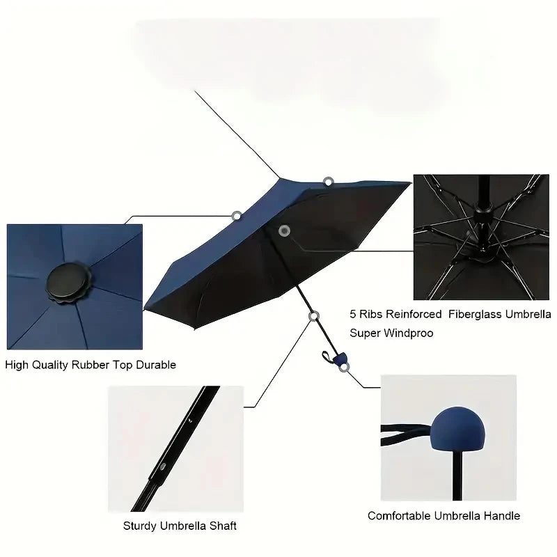 Ultralight And Compact Portable Capsule Umbrella UV Protection Umbrella Mini Five-fold Umbrella