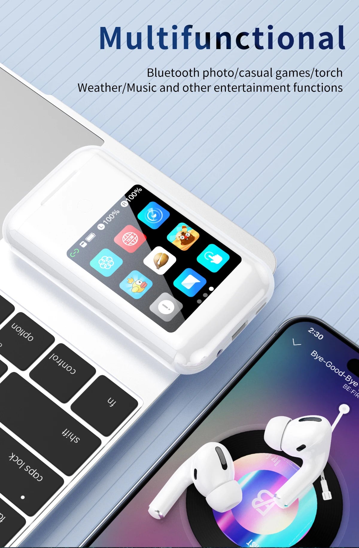 A98 3-in-1 Smart charging bank supports dialing Bluetooth headset 10000mah mobile power supply 2.8screen LCD