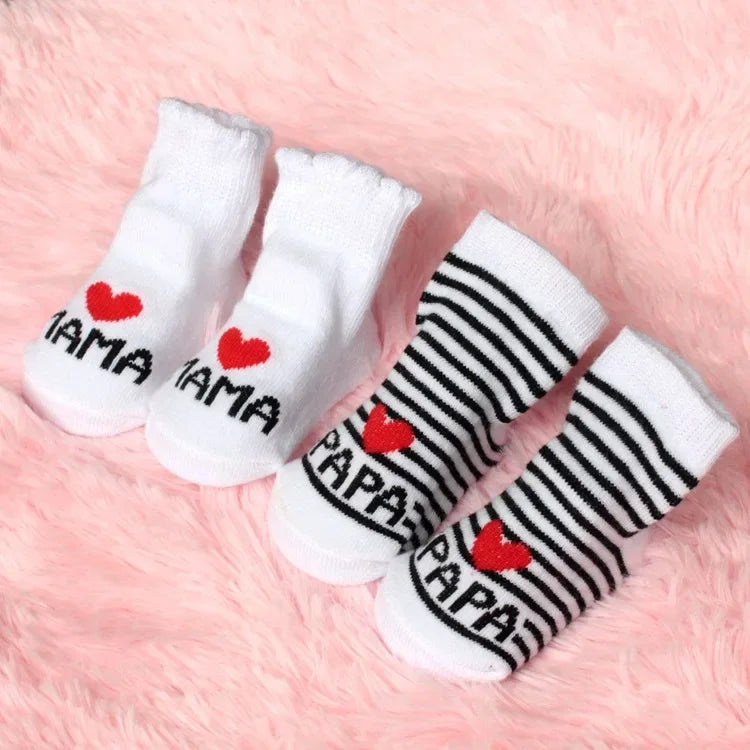 Baby Socks Cotton Mini Cute Girls Boys Love Dad Love Mum Newborn Kids Socks Toddler Baby Floor Bedding Socks Baby Cheap Stuff