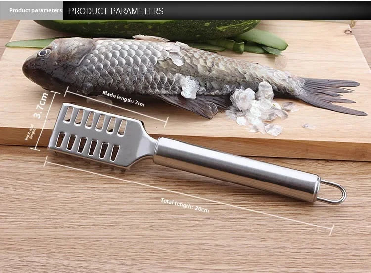 Stainless Steel Fish Scaler Remover Tool, Anti Splash Fish Scale Scraper with Non Slip Handle, Easy Cleaning Kitchen Gadget.