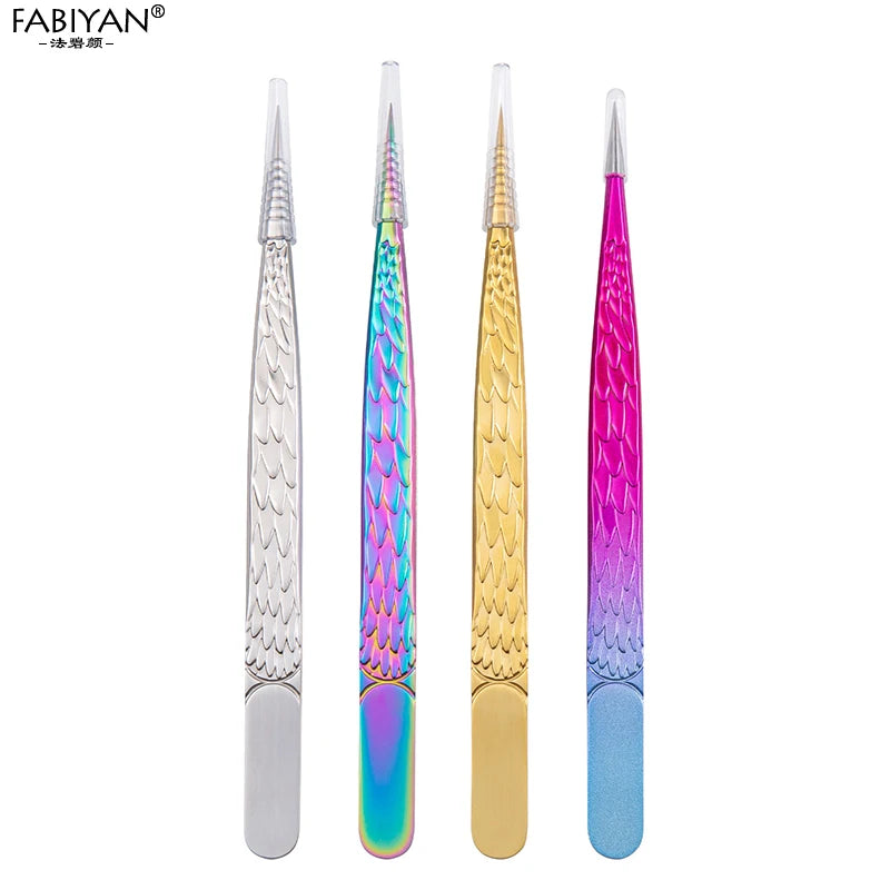 Straight False Eyelash Tweezers Stainless Steel High Precision Anti-static Eyelash Extension Tweezer Makeup Tool