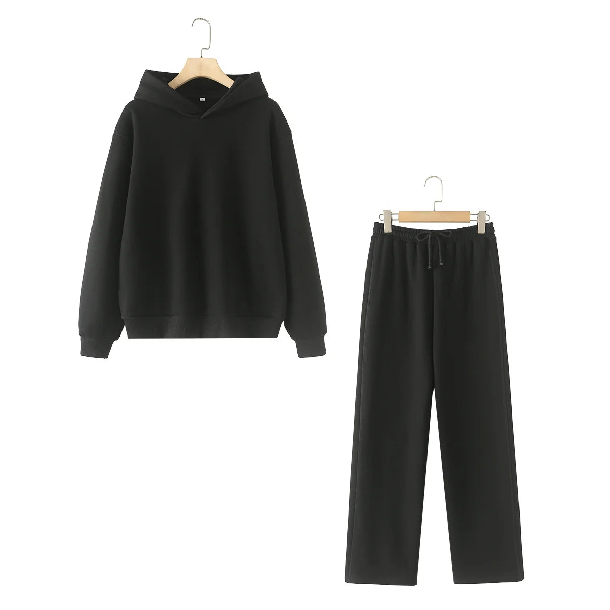 Tracksuits Set Woman 2024 Winter Cotton Solid Women's Suits Wide Baggy Pants Sportswear Women Sweater 2 Piece Set Women Outfits