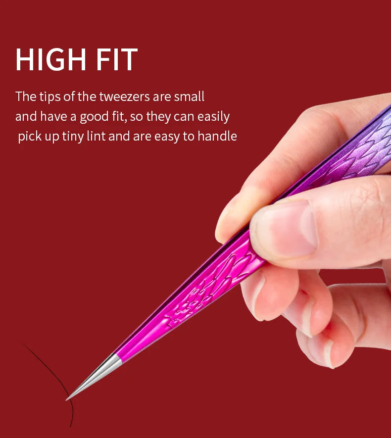 Straight False Eyelash Tweezers Stainless Steel High Precision Anti-static Eyelash Extension Tweezer Makeup Tool