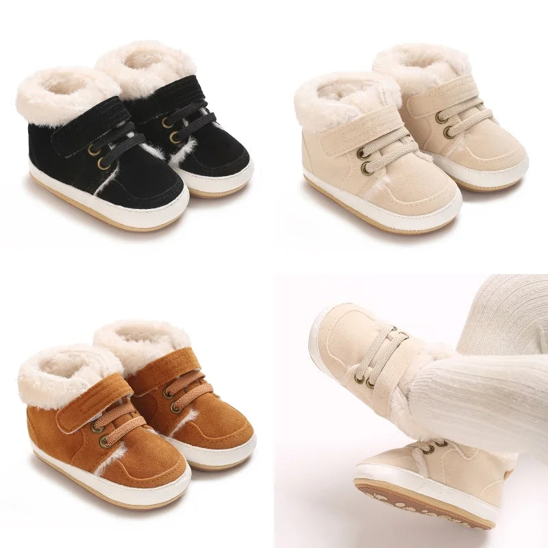 Baby Winter Boots - Soft Cotton Snow Shoes for Toddlers | Warm First Walkers 0-24M | Solid Color Design"