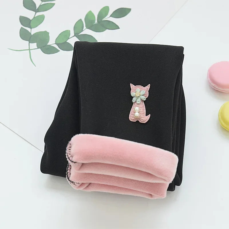 Kids Fleece-Lined Leggings - Thick Warm Pants for Girls, Winter Thermal Tights & Children's Bottoms Girls Leggings