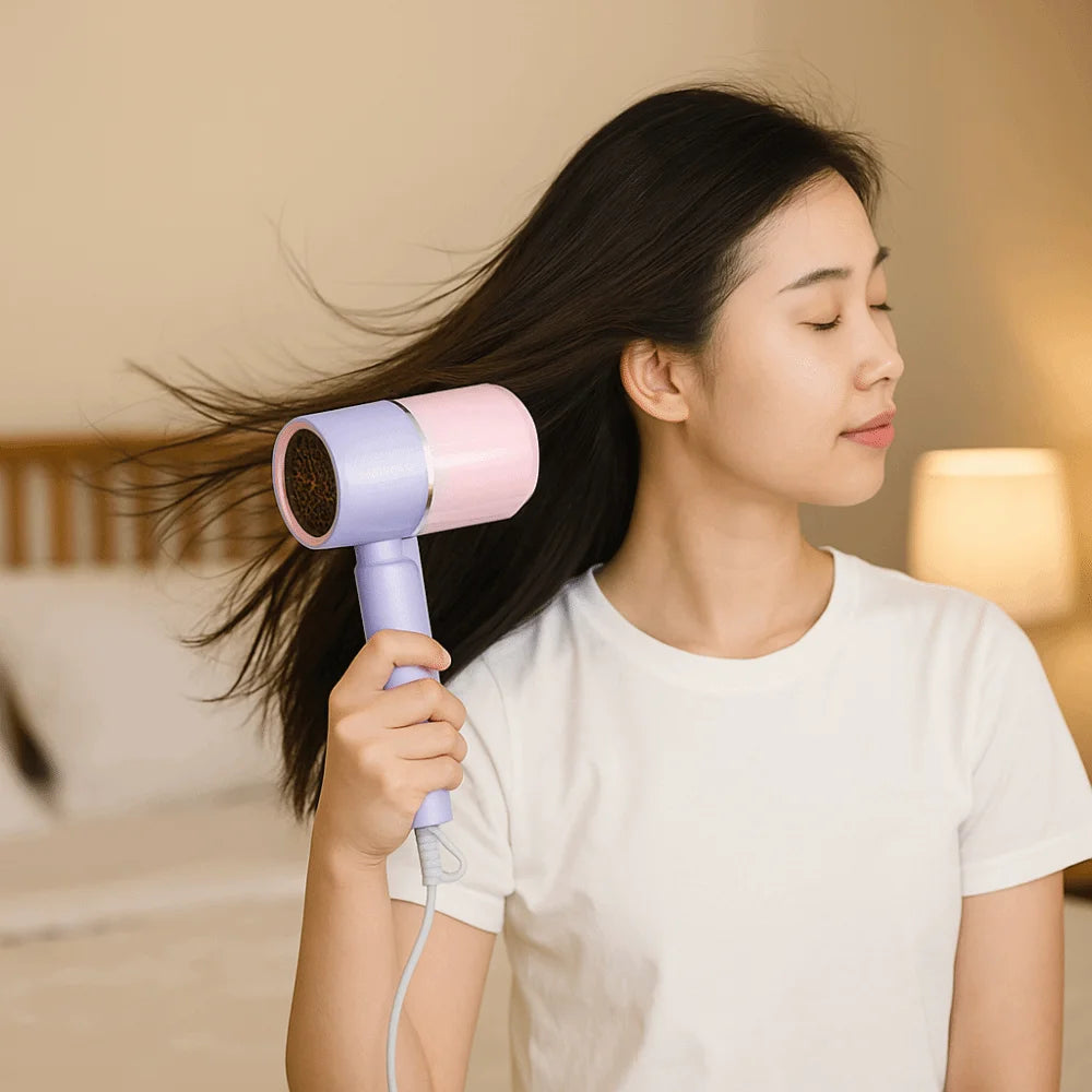 Professional Portable Hair Dryer Thermostatic Quick Dry Folding Hairdryer Heating And Cooling Electric Dryer Beauty Care