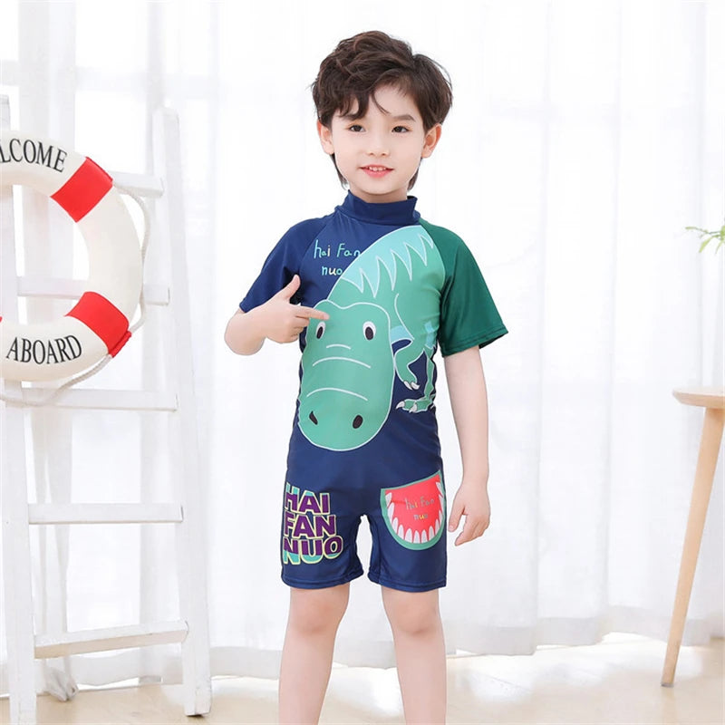 Trajes de baño para niños, traje de baño de manga corta para niñas, trajes de baño de playa de unicornio de dibujos animados de secado rápido, traje de baño para niños pequeños