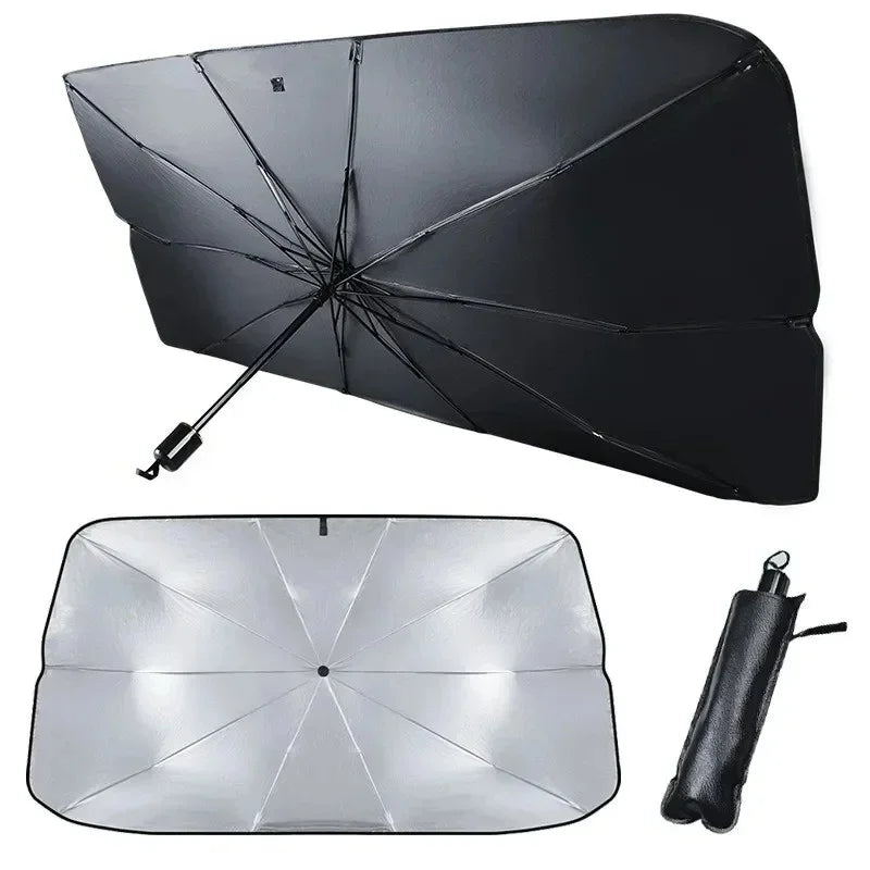 Car Windshield Sunshade Umbrella, Retractable Sun Protection Umbrella for Summer