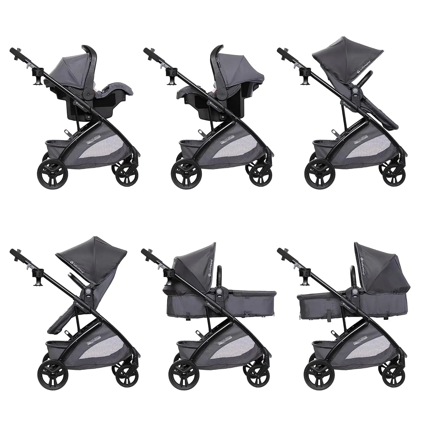 Factory Direct Sales Switch 6-in-1 Modular Stroller Travel System with EZ-Lift™ PLUS Infant Car Seat, Dash Pink