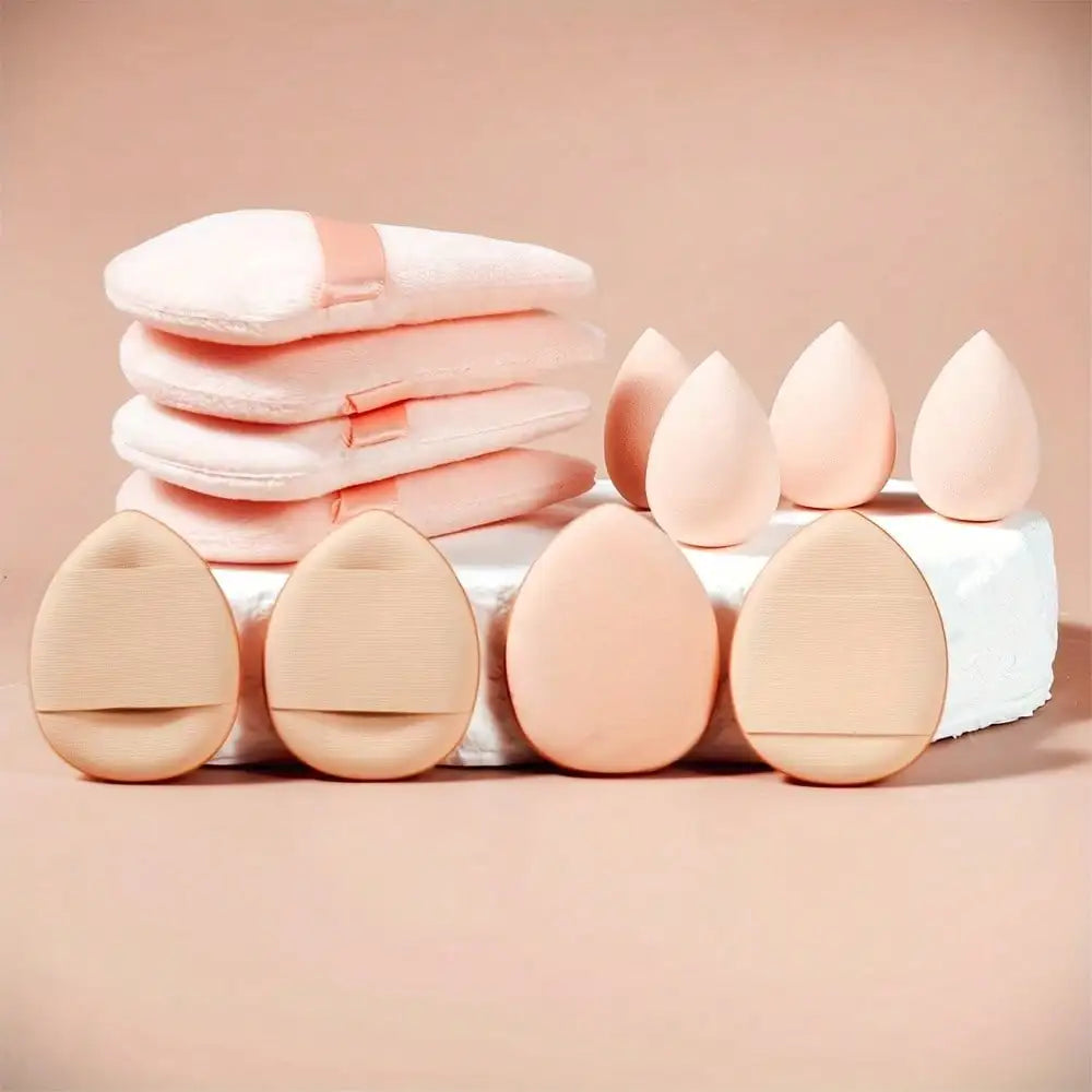 RANCAI 12PCS Skin-Friendly Soft Makeup Sponge Set, Wet & Dry Use, Suitable For All Skin Types