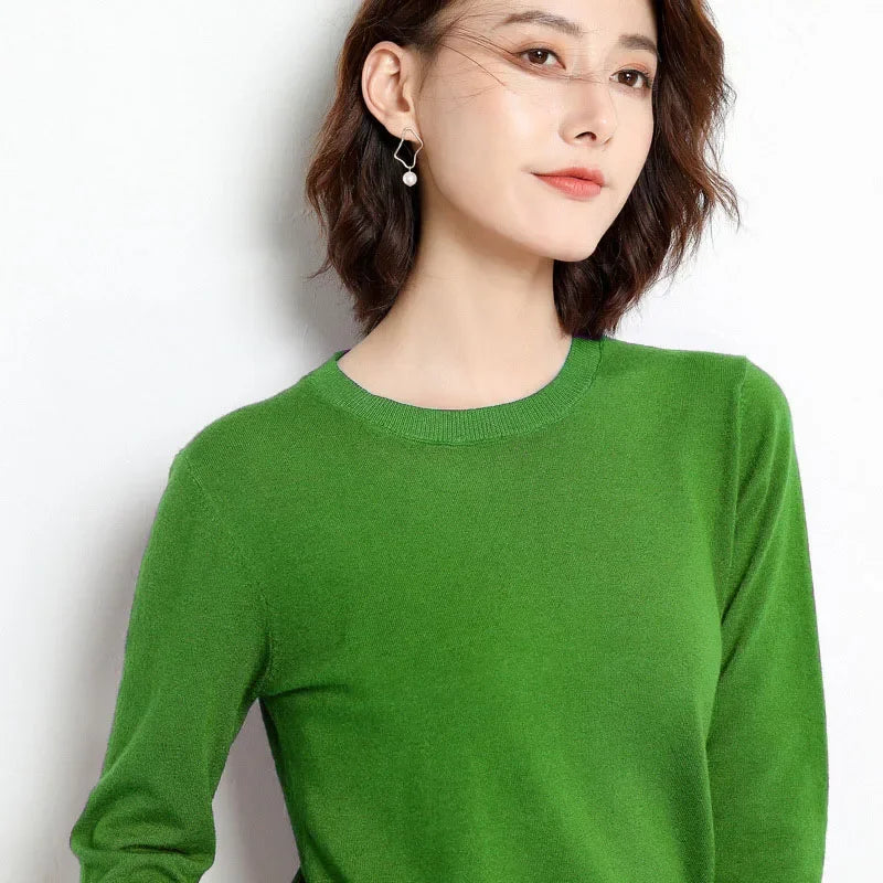 Women Sweater O-neck Autumn Winter Basic Pullover Warm Casual Pulls Jumpers Korean Fashion Spring Knitwear Bottoming Shirt 2025