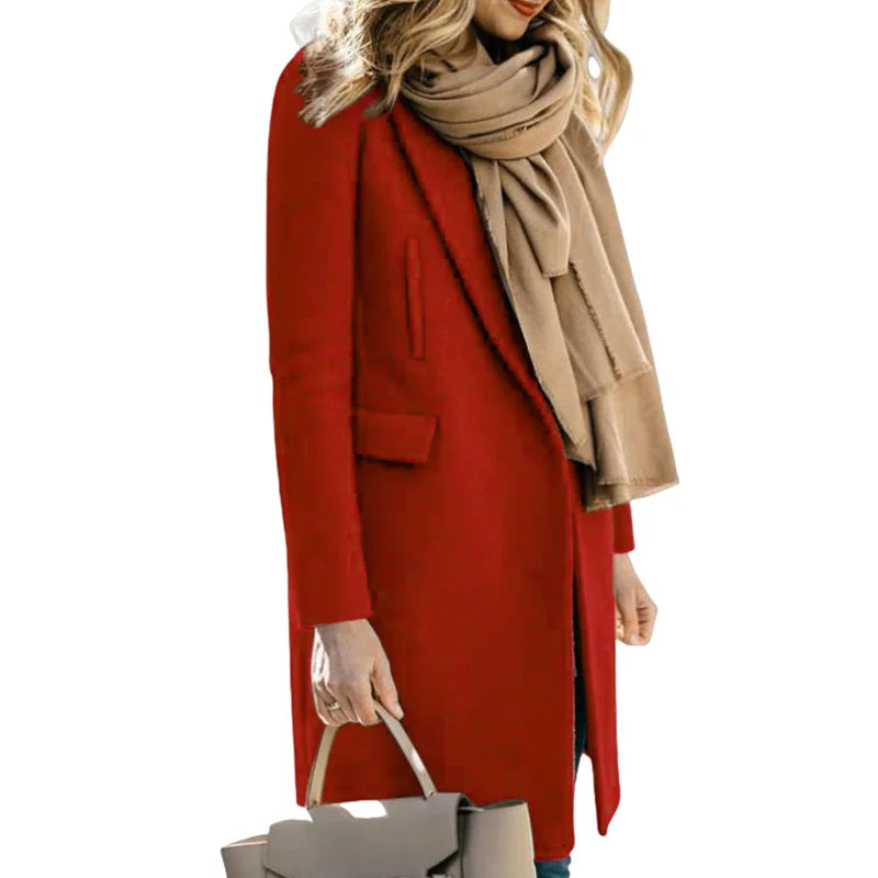 Women's Jackets Wool Blends Autumn Winter Trench Coat Flip Collar Warm Lining Coat Long Jacket Streetwear Women's Clothing M-3XL