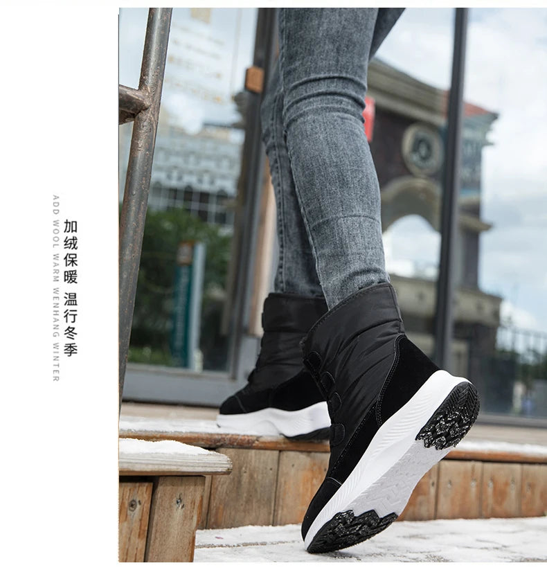 2023 Winter White Snow Boots Waterproof Non-slip Thicken Plush Warm Ankle Boots Women Shoes Botas Mujer Platform Shoes