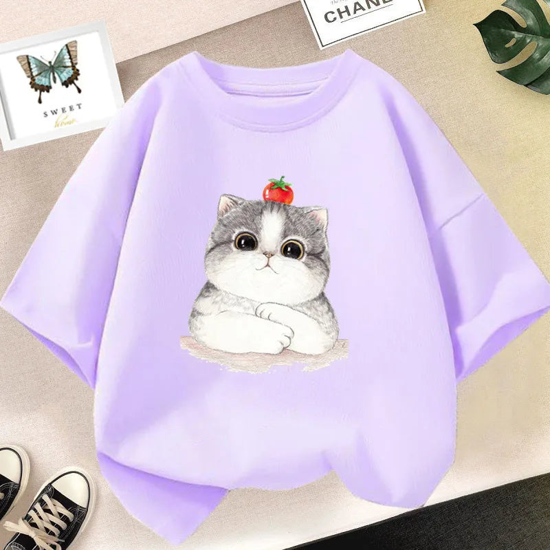 Cute Cartoon Rabbit Lollipop Print T Shirts Student Girls Kawaii Tee High Quality Cotton Summer Short Sleeve Casual Tops