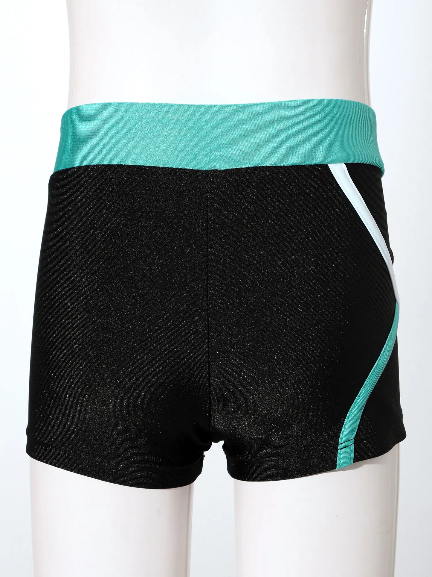 Kids Girls Gymnastics Micro Ballet Dance Shorts Low Waist Elastic Color Contrast Sport Shorts Stretchy Skinny Tight Hot Pants