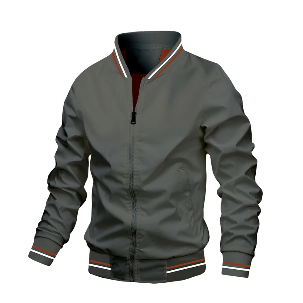 2026 Spring/Autumn New Men Fashion Casual Stand Up Collar Zipper Jacket Outdoor Leisure Sports Comfortable Simple Coat