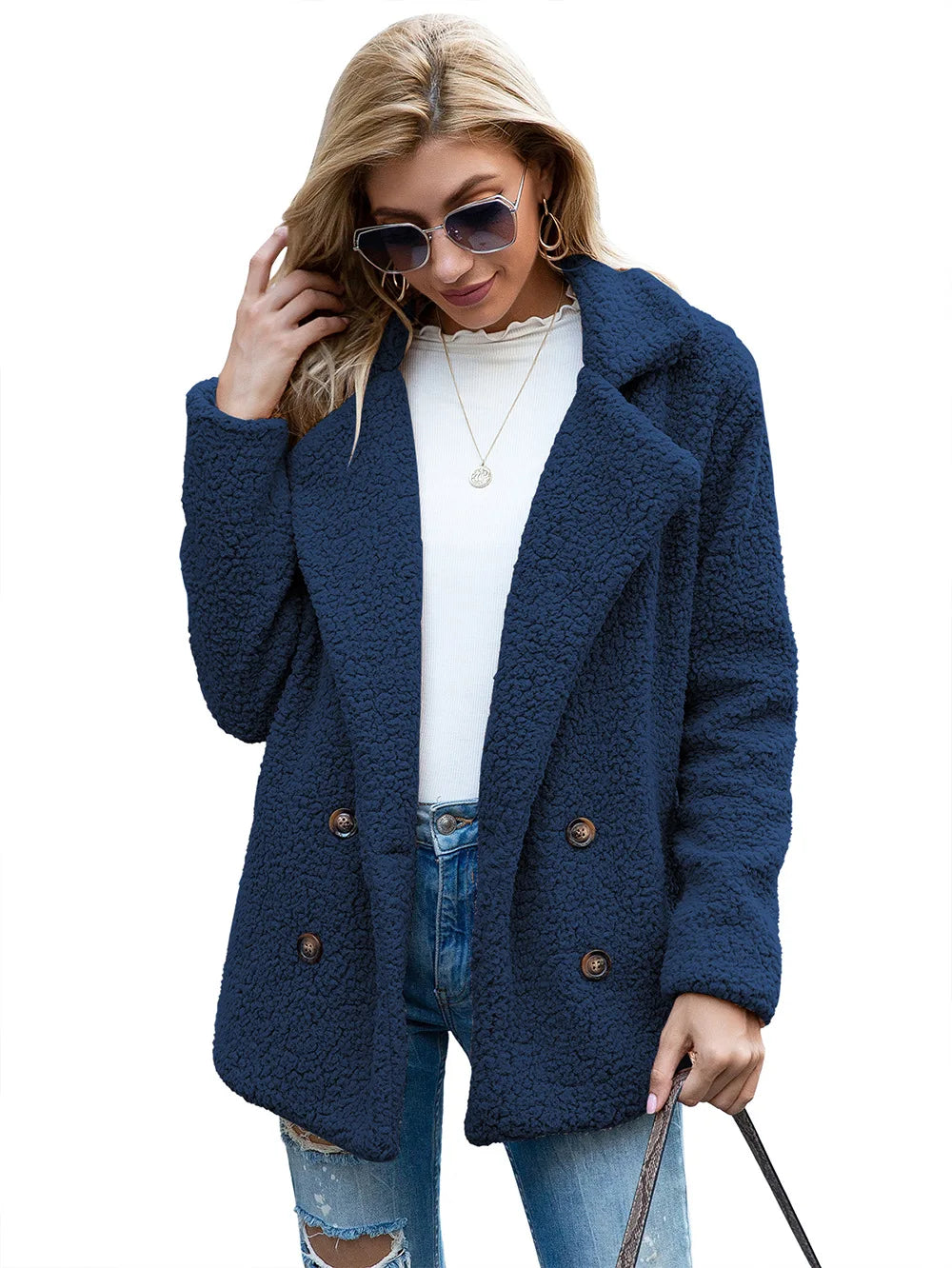 Elegant Faux Fur Cardigan Cashmere Women Coat Autumn Winter Warm Solid Women Jackets Plush Overcoat Casual Teddy Outerwear 22942