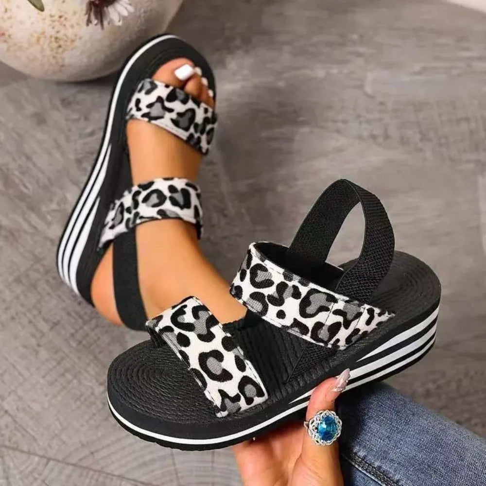 Women Slingback Wedge Sandals Outdoor Summer Lightweight Slides Solid Color Thick Bottom Ladies Slipper Female Roman Sandals