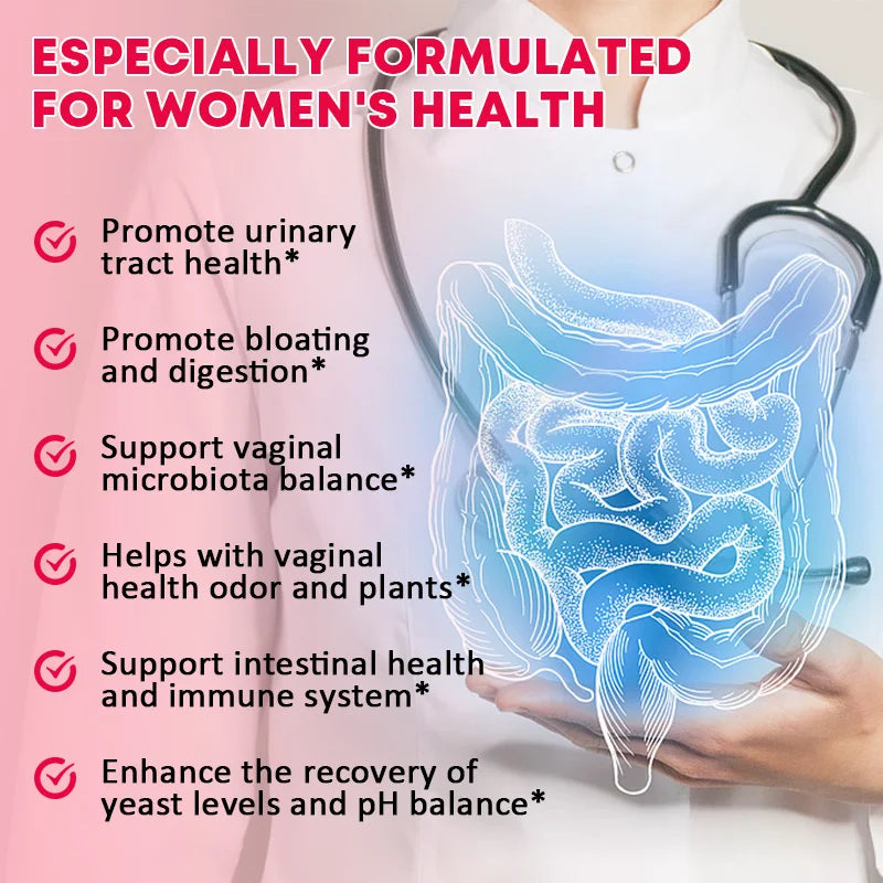 Probiotics for Women - Promotes Vaginal,Intestinal,Immune and Overall Women's Health,PH Balance,Odor Control,Support Gut Health