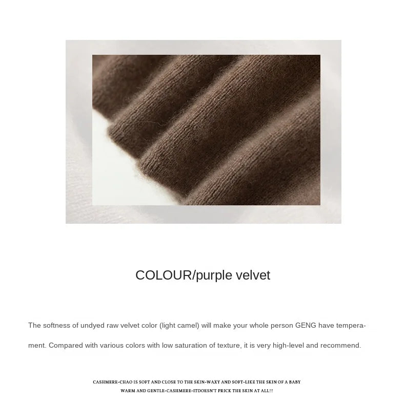 100% pure cashmere sweater women  sweater slim fit sweater versatile for autumn and winter knitted high neck cashmere