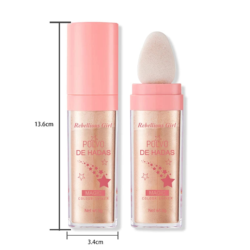 3 Colors Glitter Fairy Highlight Pat Powder Bride Wedding Highlight Powder Body Glitter Powder Shiny Powder Multifunction Makeup
