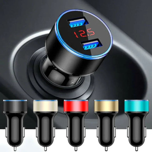 Cargador de coche de 5V 3.1A, adaptador USB Dual QC, encendedor de cigarrillos, voltímetro LED para todo tipo de teléfonos móviles, carga rápida