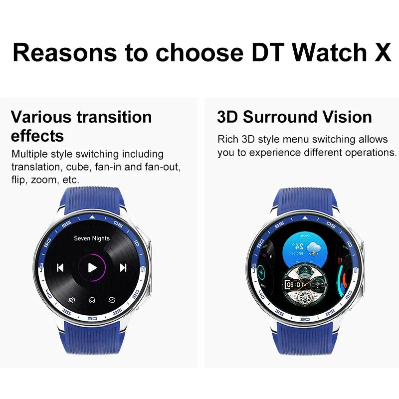 2024MAOYUAN New Watch X Smart Watch 4G Memory Music Video 5.3 Bluetooth Call IP68 Waterproof AMOLED Smart Watch TWS Earphones