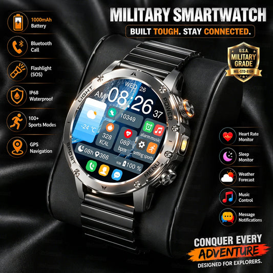 New Smart Watch For Men 1000Mah Battery Fitness Tracking Sport Waterproof Clock Smart Bracelet Men Military High-end custom dial