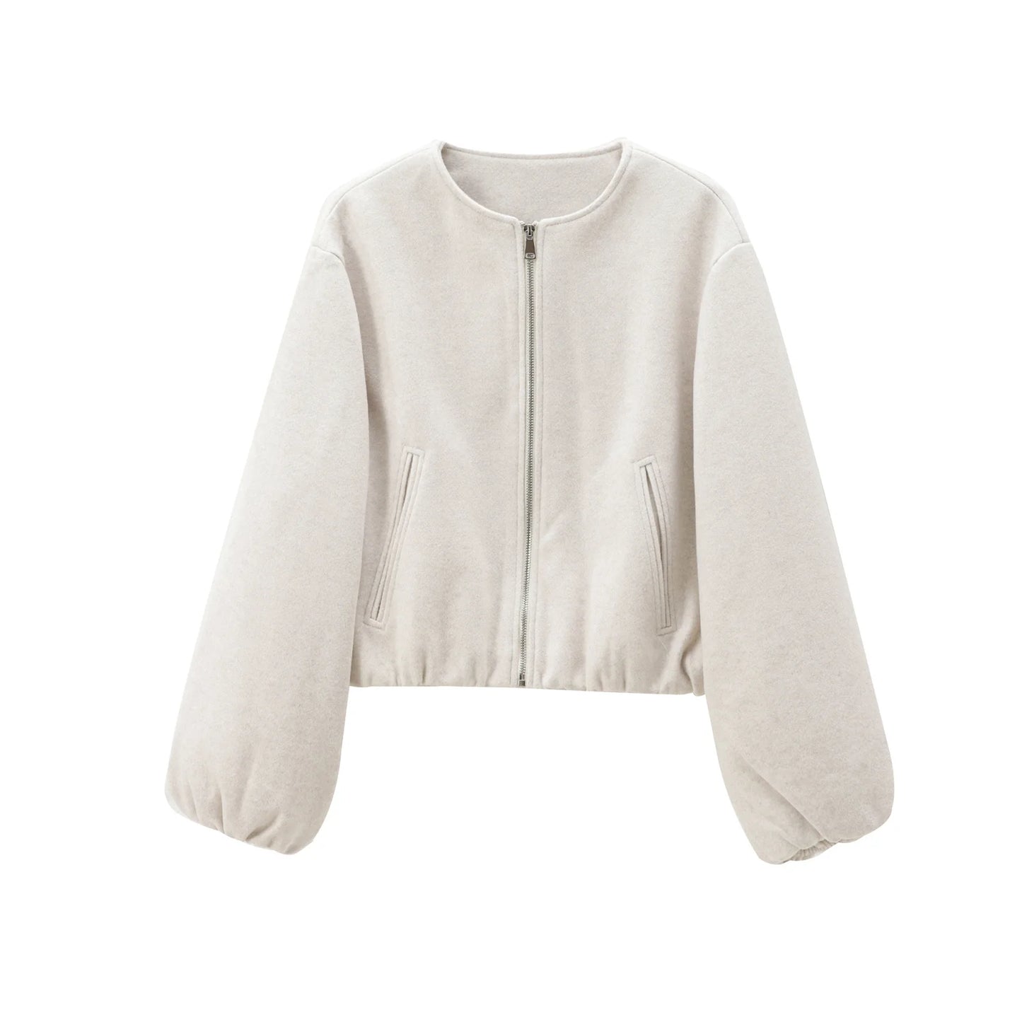 MUJER Fleece Bomber Jackets for Women Soft Zipper Woman's Sports Jacket Casual Cropped Jacket Women Long Sleeve Coats Outerwears