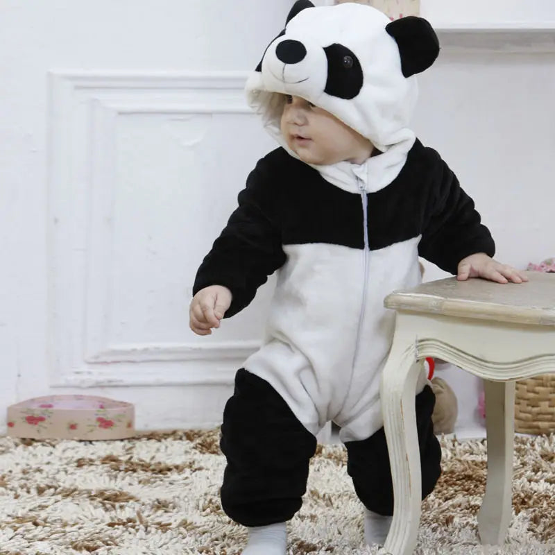 Baby Autumn Winter Clothes Climbing Romper Overalls Jumpsuit Baby Boy Girl Cute Panda Animal Costume Warm Clothes