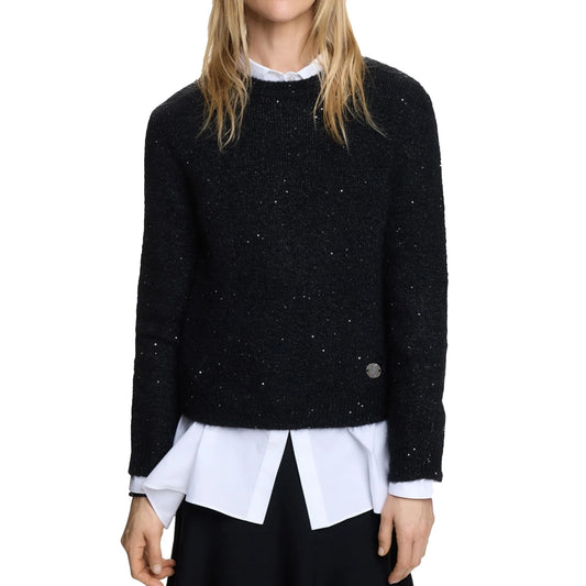 New Women Sweater Autumn Winter O Neck Long Sleeve Sequin Knitted Pullovers Chic Fashion Female Sweater Casual Jersey Tops