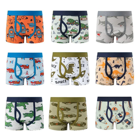 1-12Y Toddler Children's Underwear Boys Panties Cartoon Print Kids Baby Boxer Briefs Fashion Cotton Underwear Gifts