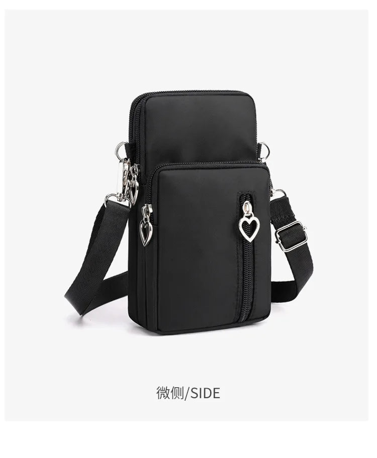 Waterproof Nylon Mobile Phone Versatile Mini Bag Purses Women's Shoulder Cross Body Messenger Bag