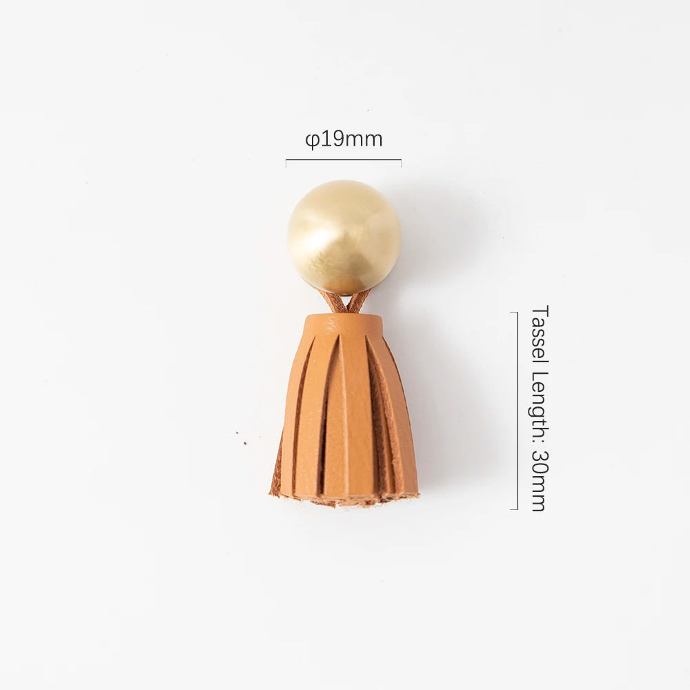 Cute Leather Tassel Knob for Kids Room Pink Cabinet Knobs Wardrobe Dresser Drawer Knobs Kitchen Cupboard  Single Hole