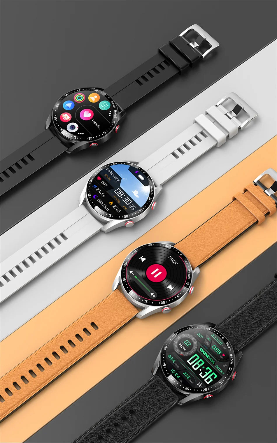 ECG+PPG Bluetooth Call Smart WatchMen Health Heart Rate Blood PressureFitness Sports Watches Man SportsWaterproof Smartwatch