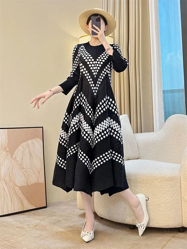 2026 Spring and Summer Loose New Fashion Elegant Dress French Literary Retro Long-sleeved Round Neck Long Dress Women's Clothing