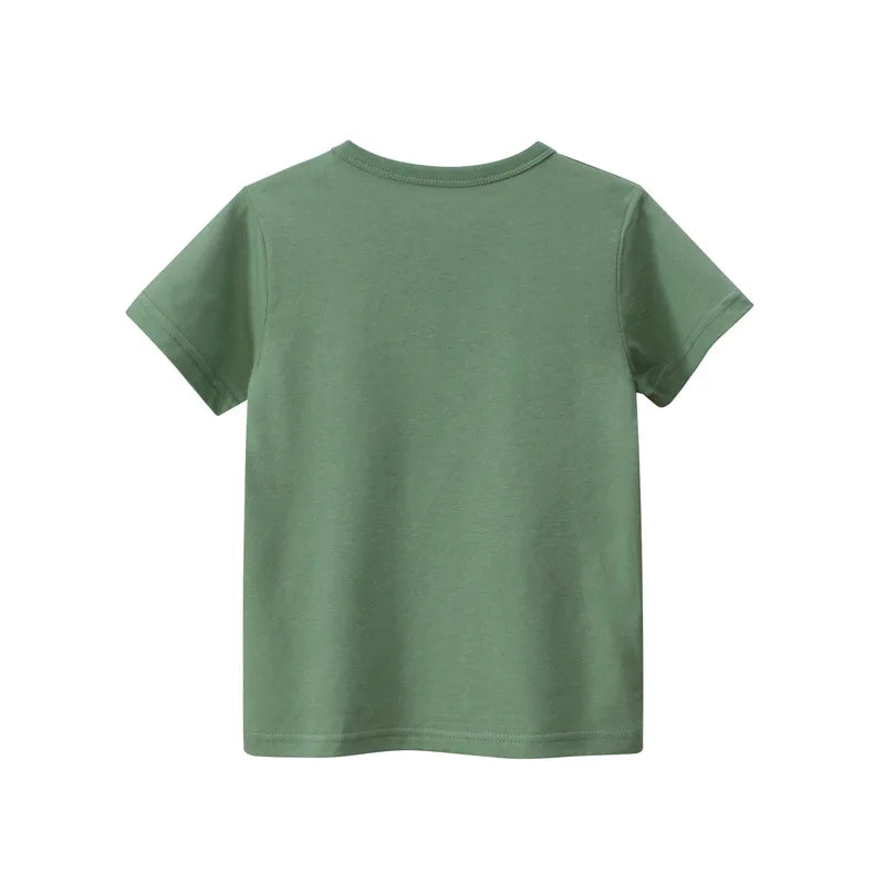 Ropa de verano para niños y niñas, camiseta de manga corta de algodón, camiseta informal para niños, camiseta holgada