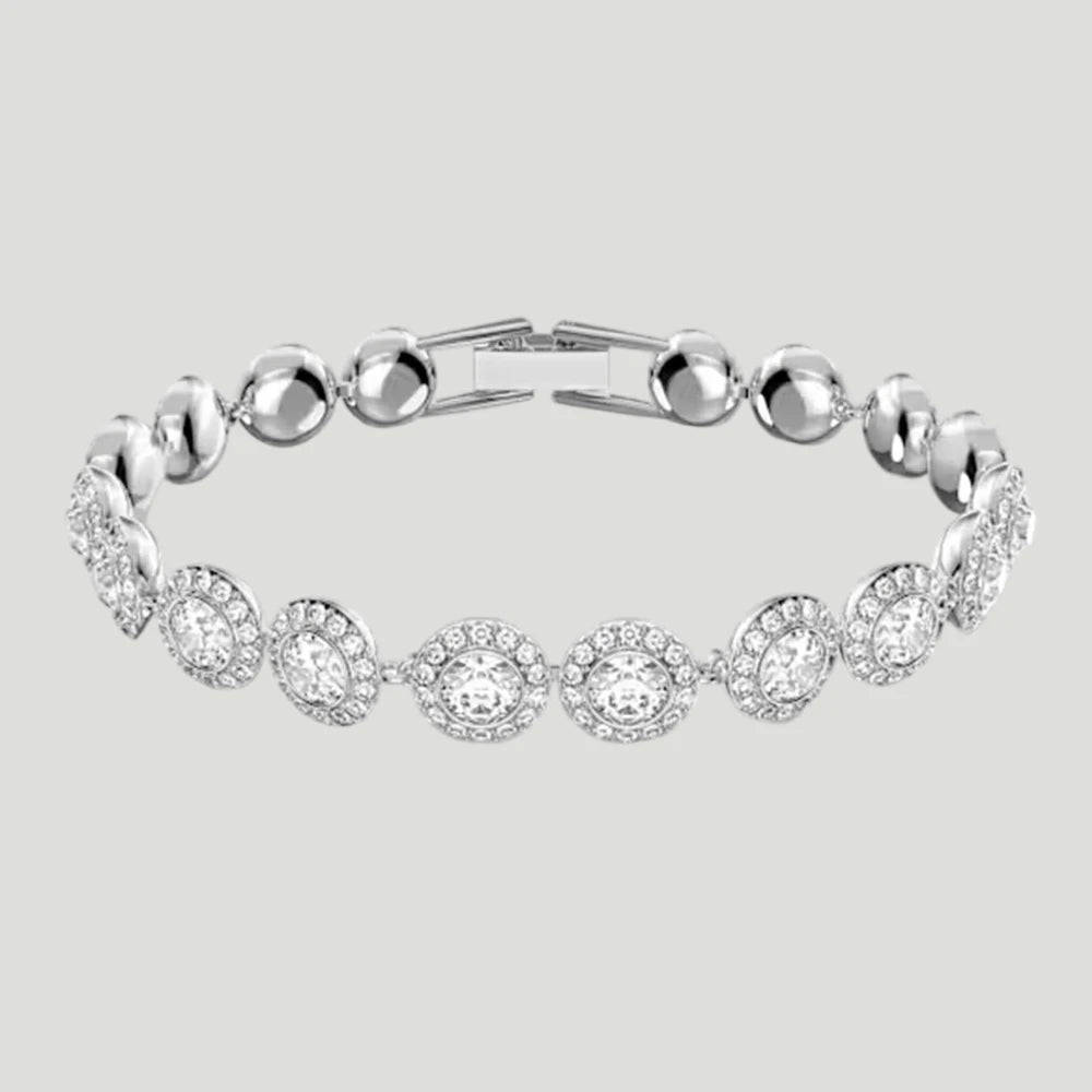 S925 Sterling Silver Round Jewelry Set, Unique Earrings,Bracelet,Necklace, For Daily, Party, And Banquet Decor