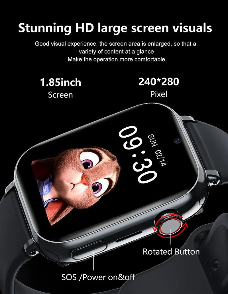 4G Smart Watch Kids SOS GPS Location Tracker Sim Card Video Call WiFi Chat Camera Flashlight Waterproof Smartwatch For Children