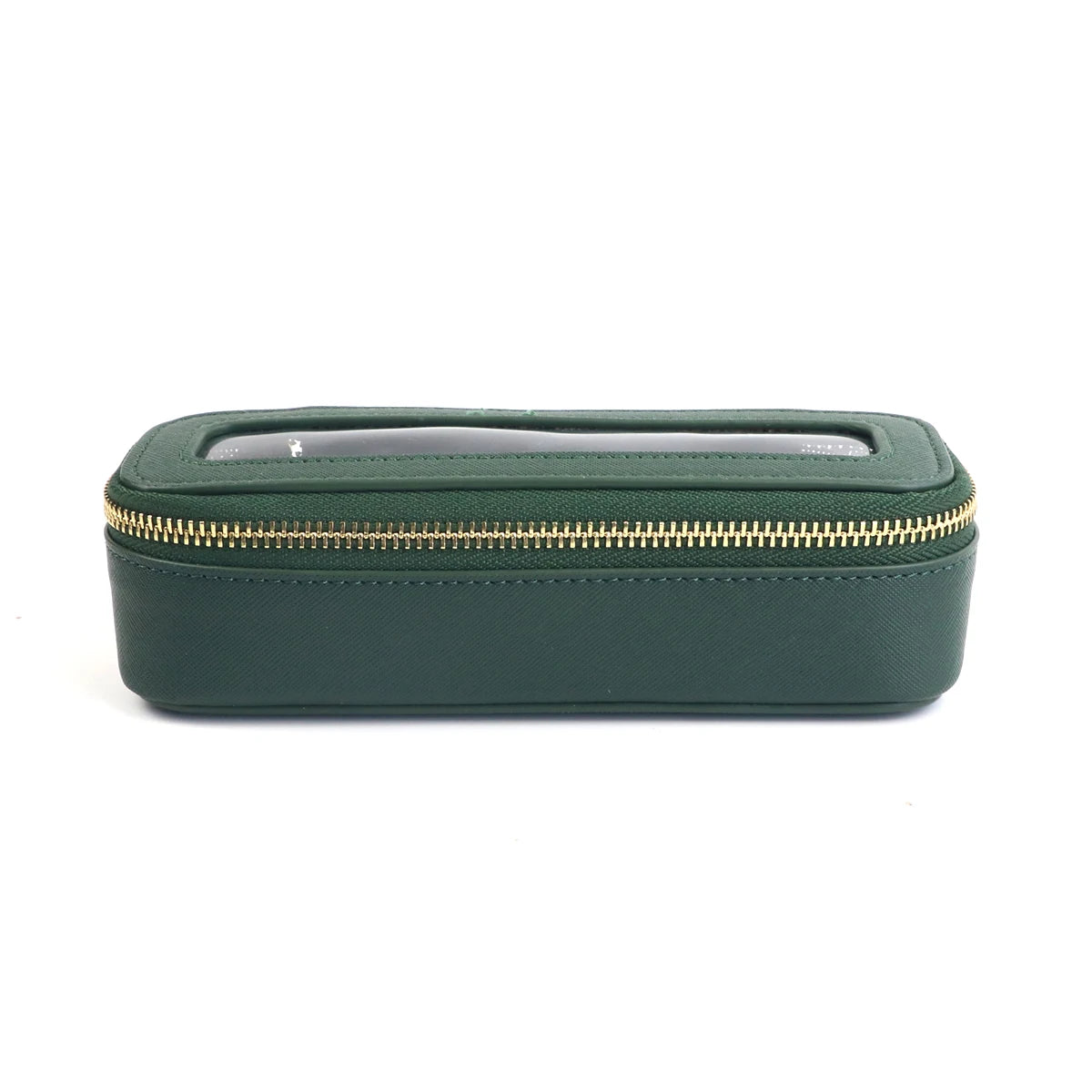 Customized Name PU Leather Women's Transparent Makeup Brush Box, PVC Makeup Bag Women's Toiletries Accessories