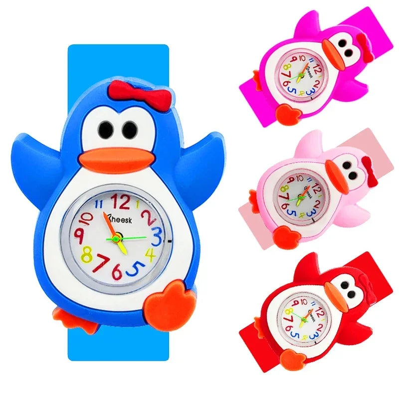 Boy Girl Kids Watch Baby Toys 3D Frog/Whale/Turtle/Duck Pattern Children Watches Clock relogio infantil montre pour enfants