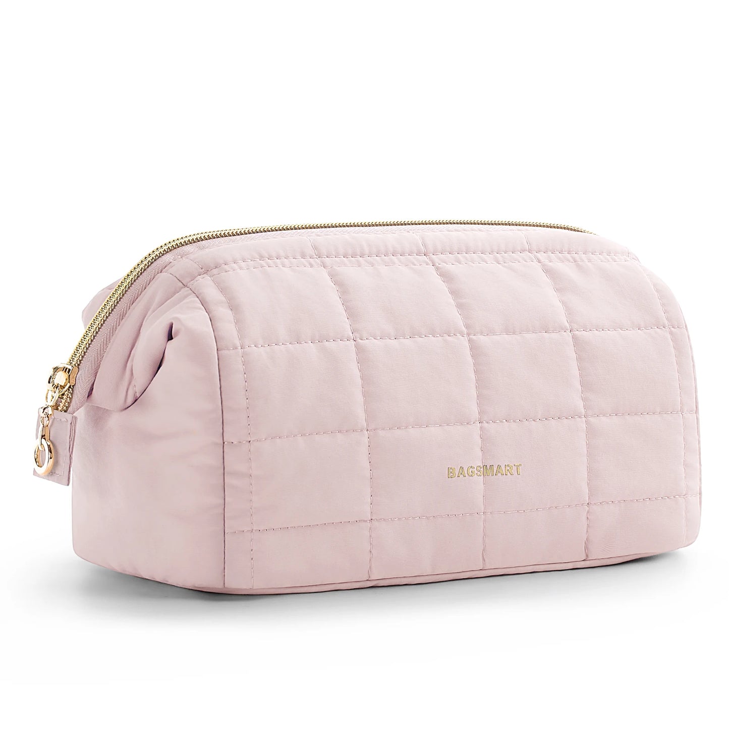 BAGSMART Makeup Bag Puffy Padded Make Up Bags for Women Makeup Organizer Case Wide-open Pouch Toiletry Bag Travel Essentials