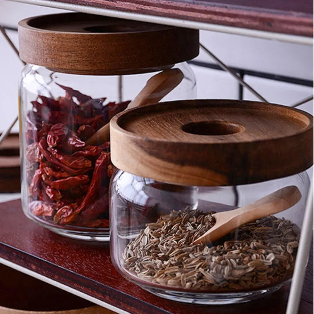 4Pcs Mini Wooden Spoons Small Kitchen Spice Condiment Spoon Sugar Tea Coffee Scoop Short Handle Wood Kids Spoon Kitchen Gadgets