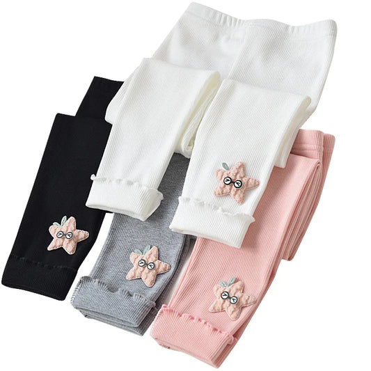 Spring Autumn Girls Leggings Cotton Trousers Kids Baby Girls Skinny Pants 2023 Children Cute Cartoon Rabbit Leggings Trousers