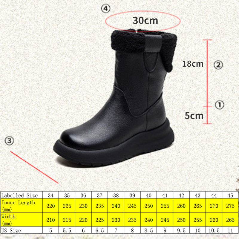 Koznoy 5cm Natural Genuine Leather Chunky Cow Spring Rubber Ankle Boots Soft Soled Winter Plush Flats Booties Autumn Women Shoes
