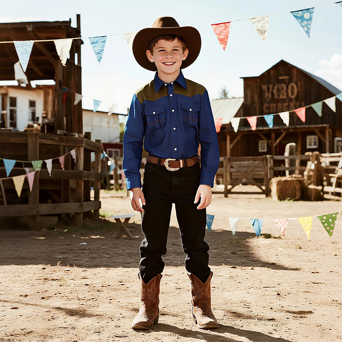 Jean Shirts for Boys Children Spring Autumn Full Sleeve Denim Jackets Kids Lapel Shirt Coat Top Boy Clothes 4-14 Years