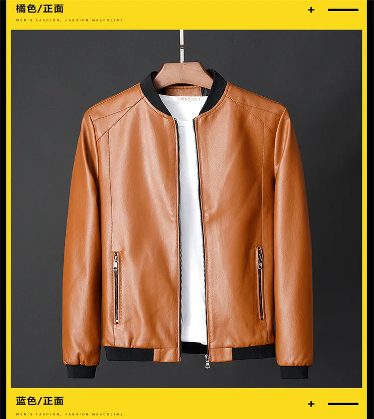 Men's Jackets Men's Spring Autumn Leather New Popular Korean Style Slimming Trends
